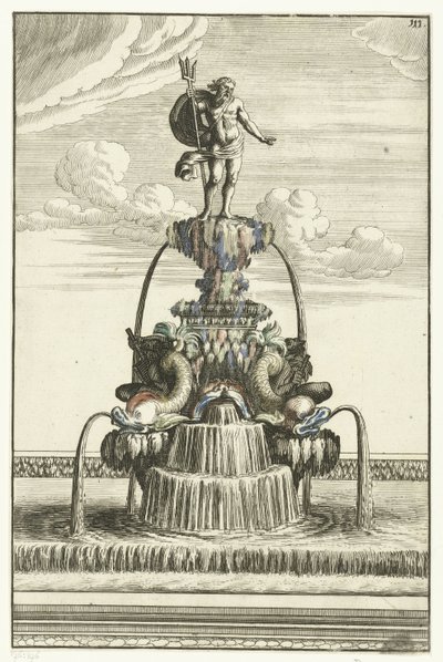 Fontein met beeld van Neptunus door Anonymous