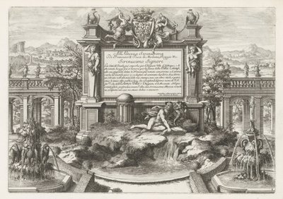 Fontein met opdracht aan en wapen van Ercole II d