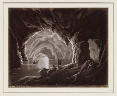 Fotoreproductie van (vermoedelijk) een tekening van de Blauwe Grot op Capri door Anonymous