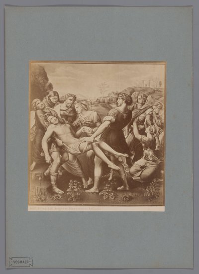 Fotoreproductie van het schilderij Kruisafname door Rafaël, in de collectie van de Galleria Borghese te Rome door Anonymous