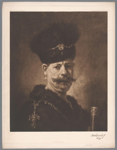 Portret van een man door Rembrandt [?] door Anonymous
