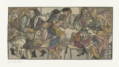 Gezelschap rond een tafel door Anonymous