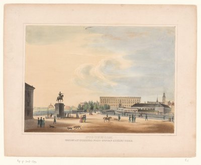 Gezicht op Gustav Adolfs torg, te Stockholm door Anonymous