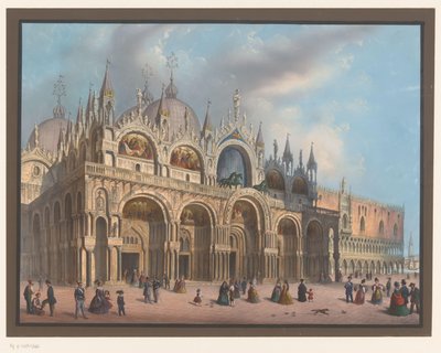 Gezicht op de Basiliek van San Marco te Venetië door Anonymous