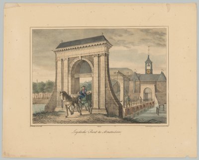 Gezicht op de Leidsepoort te Amsterdam door Anonymous
