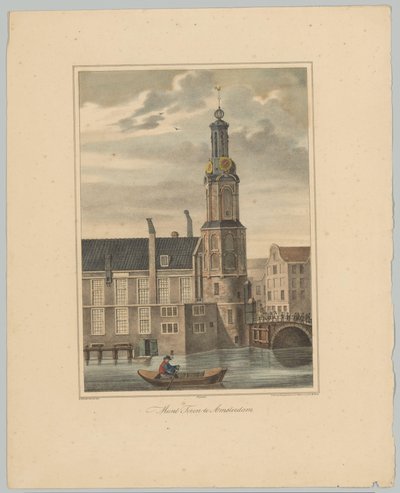 Gezicht op de Munttoren te Amsterdam door Anonymous