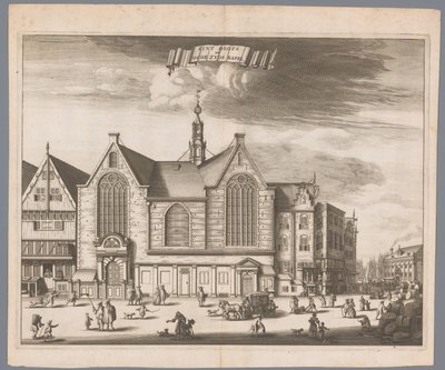 Gezicht op de Sint-Olofskapel (Oudezijds Kapel) te Amsterdam door Anonymous