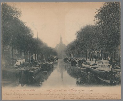 Gezicht op de Turfmarkt en de Nieuwe Kerk te Den Haag door Anonymous