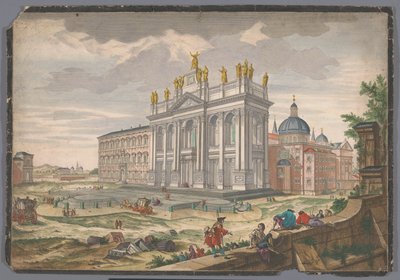 Gezicht op de kerk Sint-Jan van Lateranen te Rome door Anonymous
