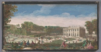 Gezicht op de kleine parterre van de tuin van het Château de Marly door Anonymous