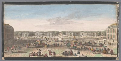 Gezicht op de stallen van het Paleis van Versailles door Anonymous