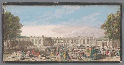 Gezicht op de voorzijde van het Grand Trianon in de Tuin van Versailles door Anonymous