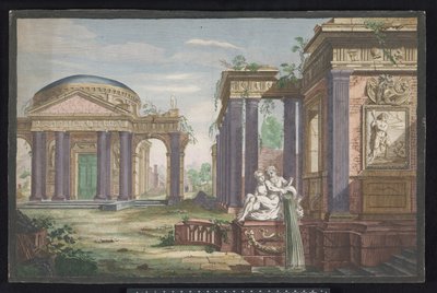 Gezicht op een Korinthische tempel door Anonymous