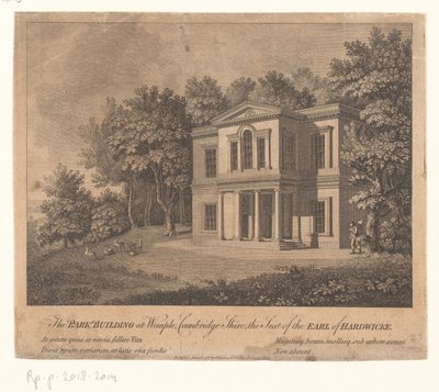 Gezicht op een gebouw op het landgoed van Wimpole Estate door Anonymous