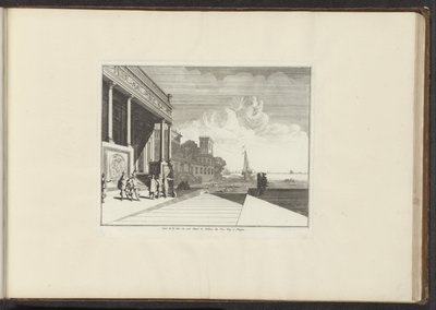 Gezicht op een paleis aan de kust in Napels door Anonymous