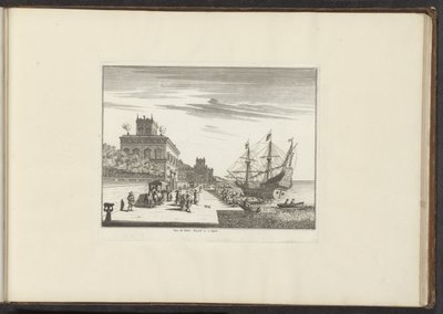 Gezicht op het Koninklijk Paleis aan de kust te Napels door Anonymous
