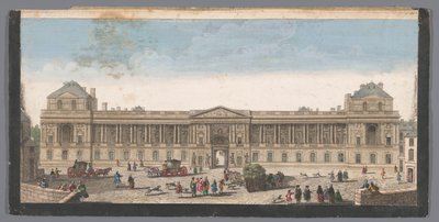 Gezicht op het Palais du Louvre te Parijs door Anonymous