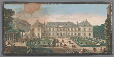 Gezicht op het Palais du Temple te Parijs gezien vanaf de tuin door Anonymous