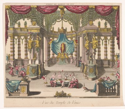Gezicht op het interieur van de Tempel van Venus door Anonymous