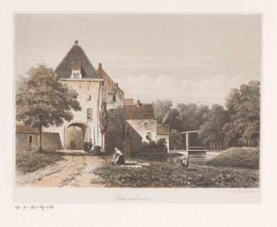 Gezicht op stadspoort van Schoonhoven door Anonymous