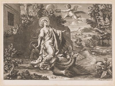 H. Margaretha en de draak door Anonymous