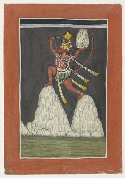 Hanuman springt op bergtoppen door Anonymous