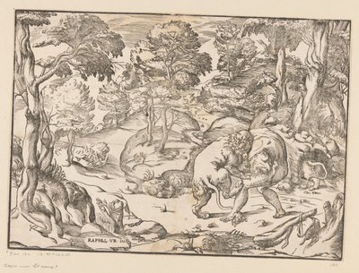Hercules en de Nemeïsche leeuw door Anonymous