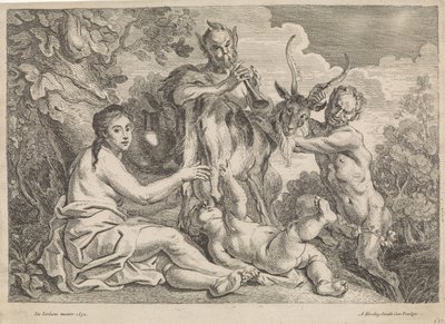 Het kind Jupiter wordt gevoed door de geit Amalthea door Anonymous