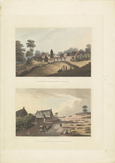 Hougoumont en La Haye-Sainte door Anonymous