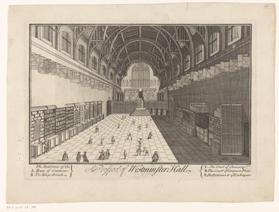 Interieur van Westminster Hall te Londen door Anonymous
