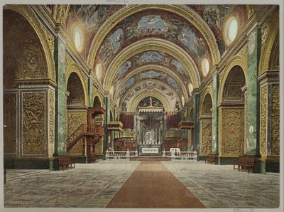Interieur van de Sint-Janscokathedraal in Valletta door Anonymous