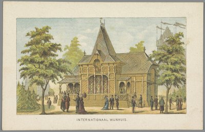 Internationaal Wijnhuis op de Wereldtentoonstelling in Amsterdam, 1883 (Herinnering aan Amsterdam in 1883) door Anonymous