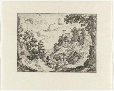 Italiaans landschap door Anonymous
