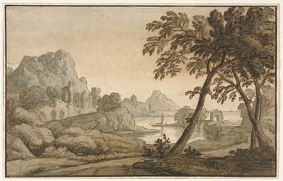 Italiaans landschap door Anonymous