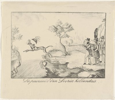 Jacht op een hazewindhond, 1830 door Anonymous