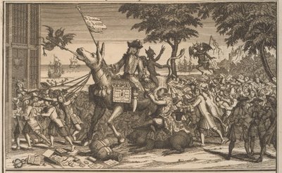 John Law op de ezel van Sancho Panza, 1720 door Anonymous