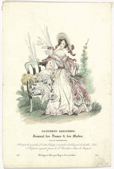Journal des Dames et des Modes, Costumes Parisiens, 1837 door Anonymous