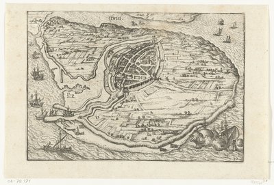 Kaart van Den Briel, 1572 door Anonymous