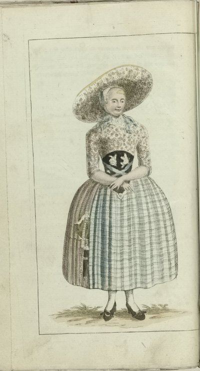 Kabinet van mode en smaak 1791, pl. II: De Zuidbevelandsche Boerin door Anonymous