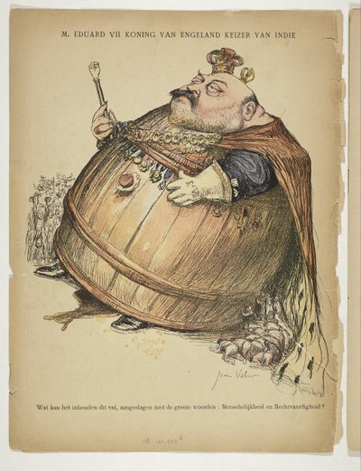 Karikatuur van Eduard VII (koning van het Verenigd Koninkrijk) door Anonymous