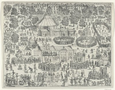 Kermis op een plein te Den Haag, 1845 door Anonymous
