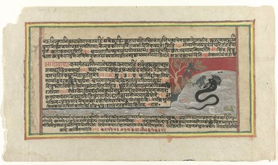 Krishna vecht tegen de slang Kaliya door Anonymous