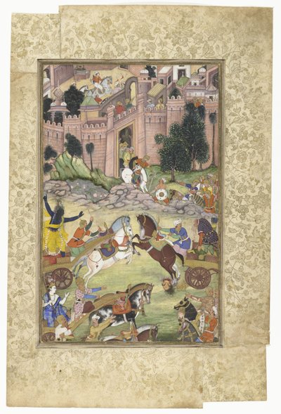 Krishna doodt de demon Sri Gala (scene uit de Harivamsa) door Anonymous