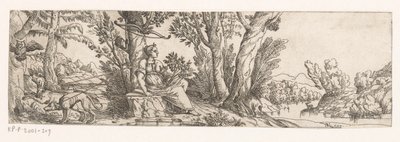Landschap met Diana en haar jachthonden door Anonymous
