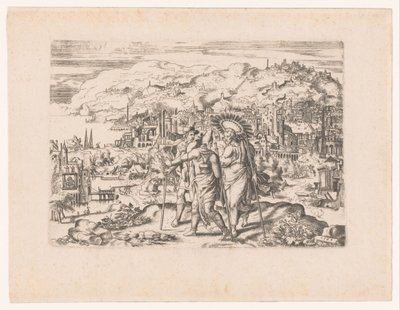 Landschap met Emmaüsgangers door Anonymous