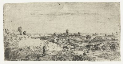 Landschap met een koe door Anonymous