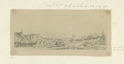Landschap met een koets door Anonymous