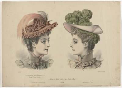 Le Journal des Modistes, 1-11-1892, No. 1916 : Modes de Julia Coll door Anonymous