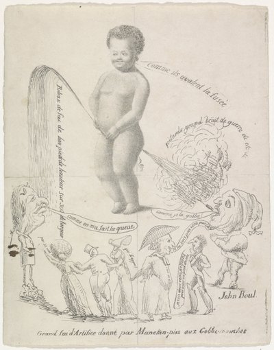 Manneken Pis zorgt voor vuurwerk, 1820 door Anonymous