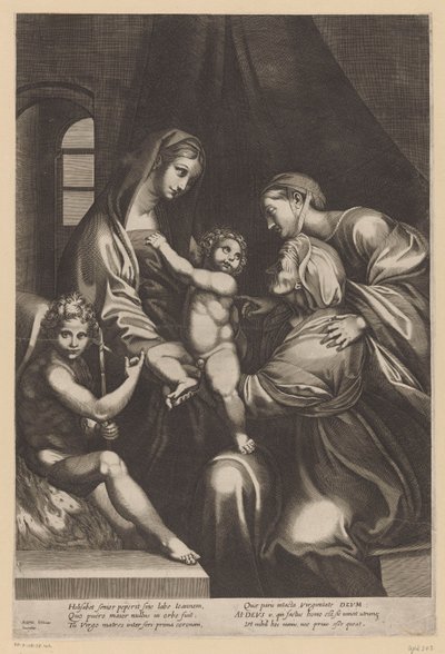 Maria met Kind en Elisabet, Catharina en Johannes de Doper door Anonymous